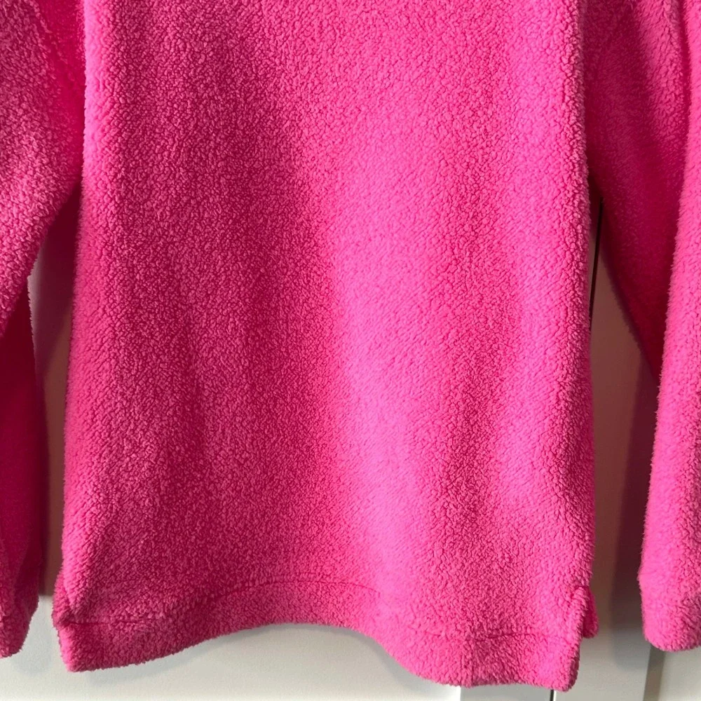 Vineyard Vines Girl's Bright Pink Mock Neck Pullover Fleece in‎ Size L